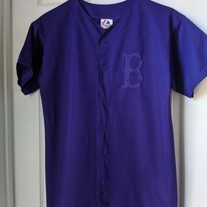 Boston Red Sox purple bottom down shirt XL